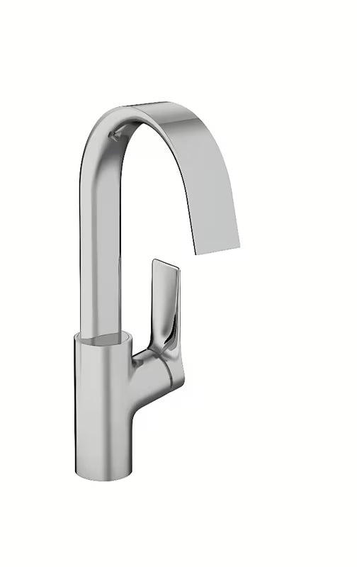 Kromirani jednoručna baterija miješalica za sudoper Hansgrohe Vivenis sa zakretnim izljevom i širokim mlazom WaterfallStream