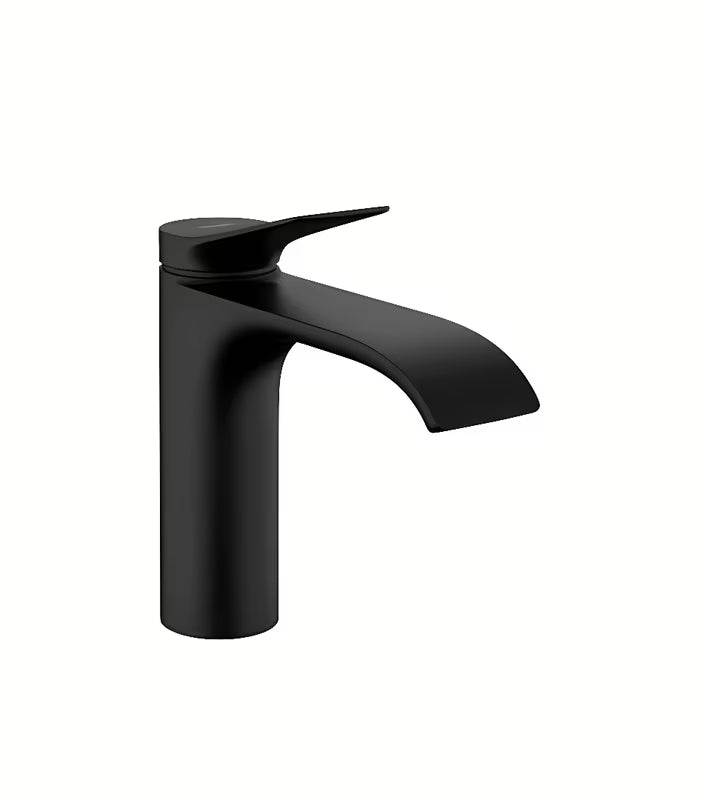 Hansgrohe Vivenis jednoručna baterija miješalica za umivaonik s odvodom u mat crnoj izvedbi.