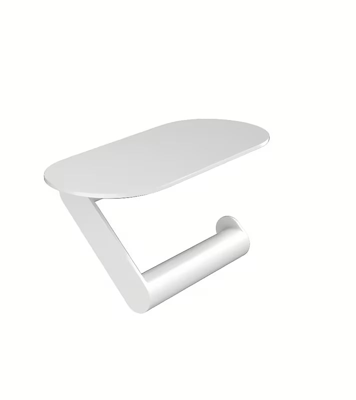 Hansgrohe wallstoris držač toaletnog papira u mat bijeloj boji s integriranom policom za sitnice.