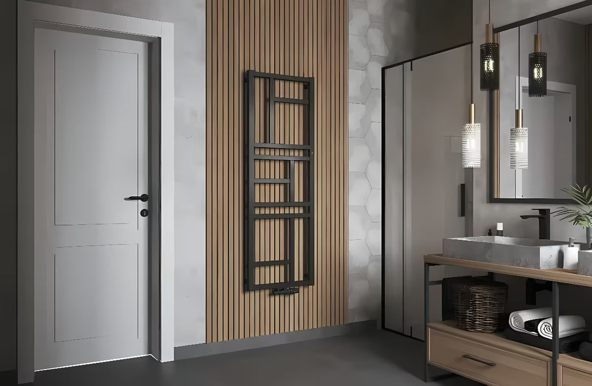 Kombinirani radijator Hopa Mondrian 50x144 cm u crnoj mat boji