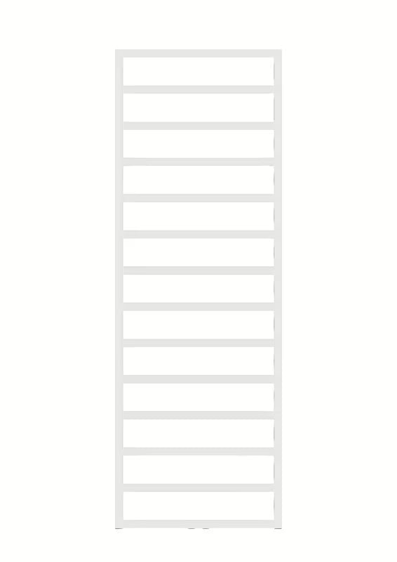 Sjajno bijeli kombinirani kupaonski radijator Hopa Perth 120x50 cm s rebrastim dizajnom.