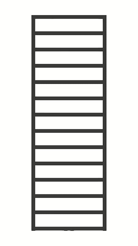 Kombinirani kupaonski radijator Hopa Perth 50x120 cm u crnoj mat boji s rebrastim dizajnom