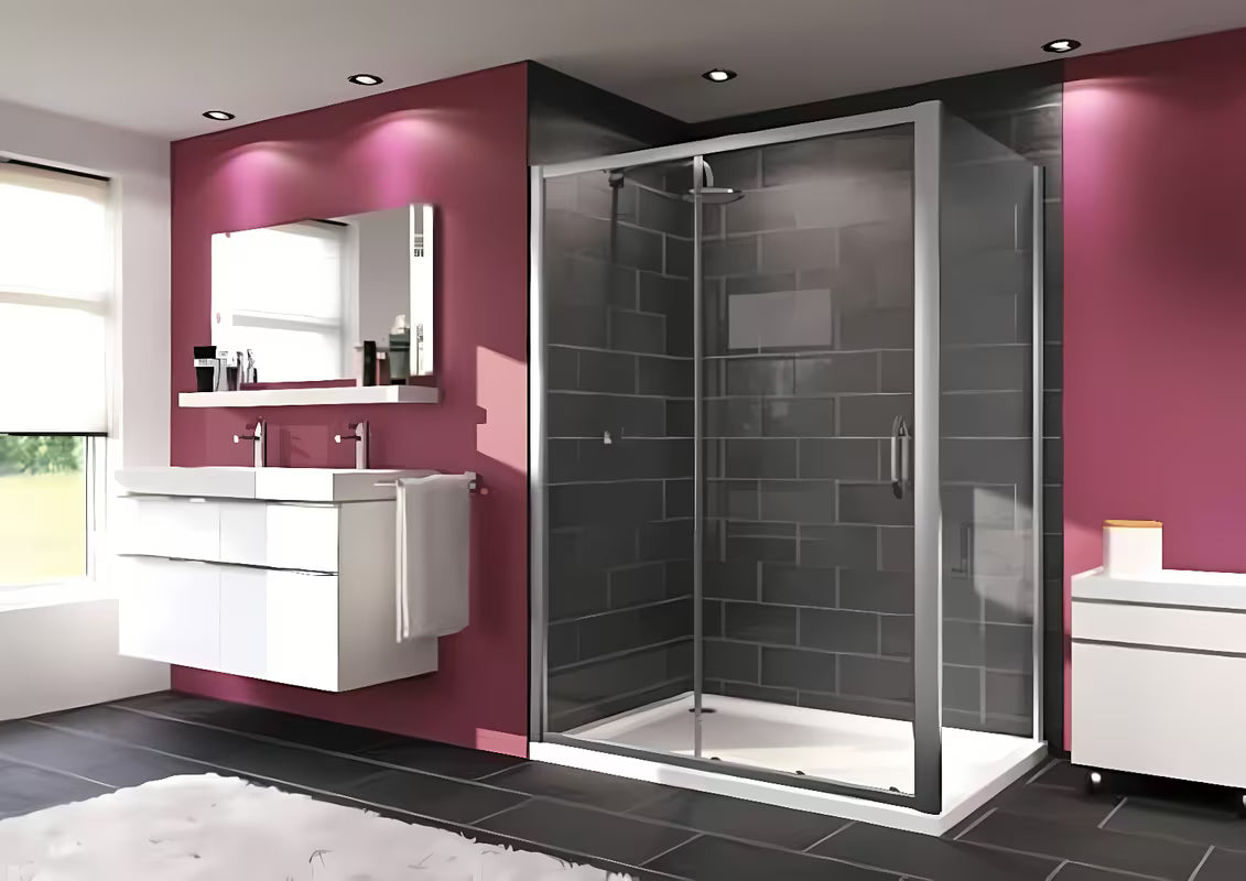 Hüppe Next pravokutna tuš kabina 100x80 cm s kliznim vratima, prozirnim staklom i kromiranim profilom