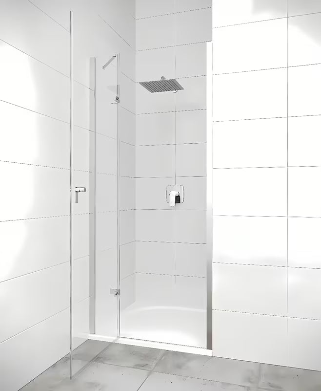 Bezokvirni tuš vrata Hüppe Strike New 80 cm s prozirnim staklom i sjajnim kromiranim profilom