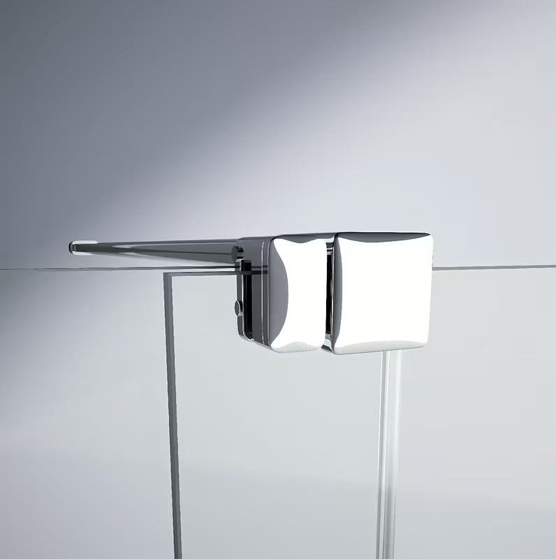 Tuš stijena Walk-In Hüppe Xtensa pure 140 cm u sjajnom kromu s prozirnim staklom i kliznim otvaranjem.