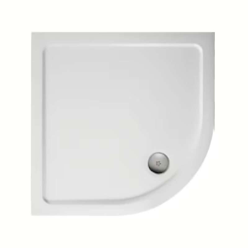 Bijela polukružna tuš kada Ideal Standard od lijevanog mramora 91x91 cm