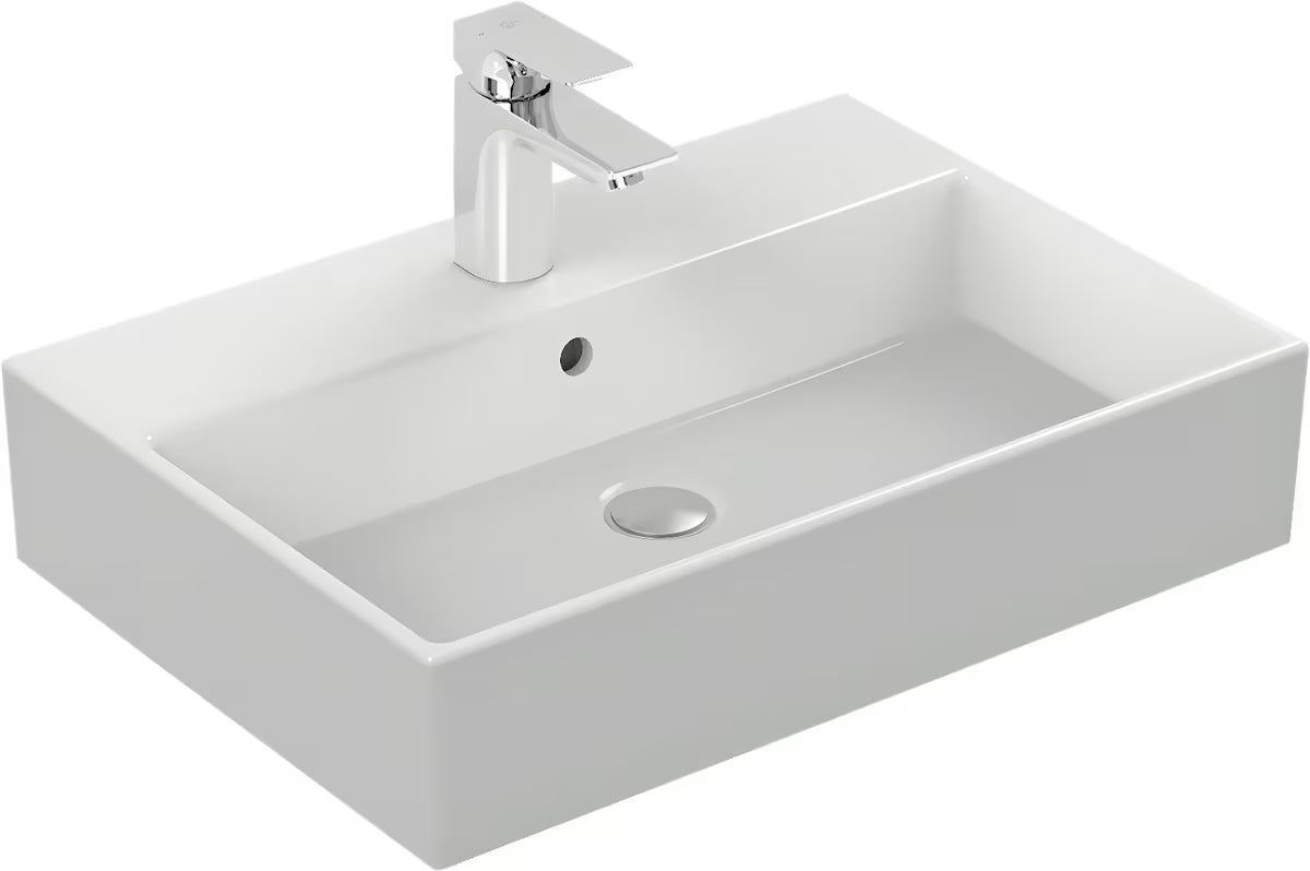 Ideal Standard Strada viseće četvrtasti umivaonik u bijeloj boji s otvorom pro za slavinu u sredini