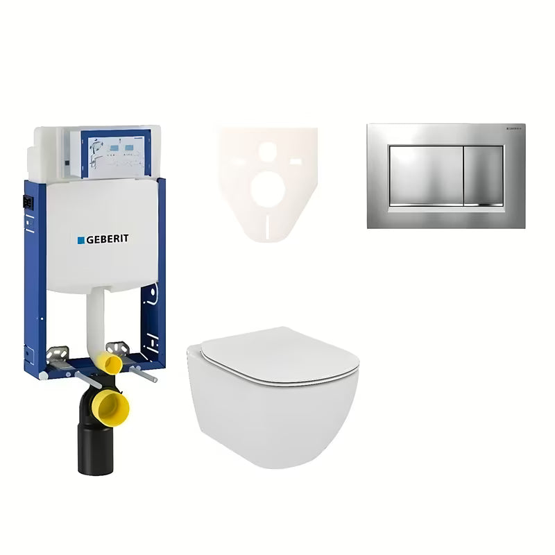 Viseći WC set Ideal Standard Tesi s modulom Geberit Kombifix i tipkom Sigma 30
