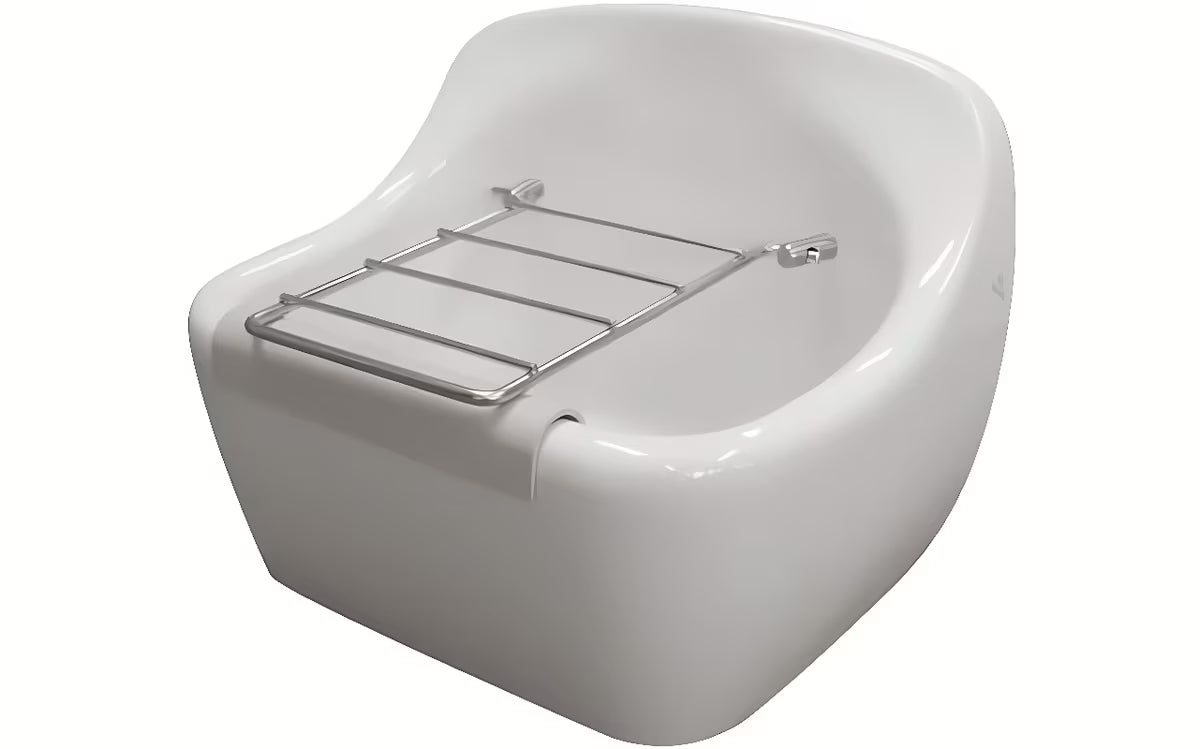 Bijela viseća servisni izljevnik Ideal Standard Duoro 45x45 cm od sinterirane keramike s otvorima pro rešetku