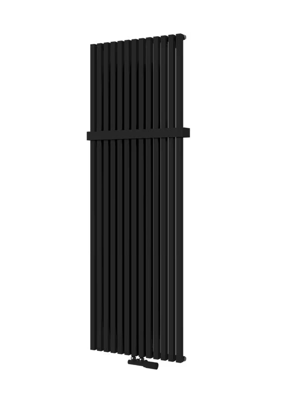 Crno-mat radijator Isan Octava 46,2x150 cm sa središnjim priključkom za centralno grijanje