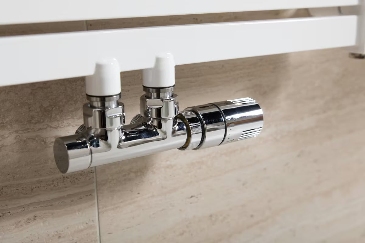 Isan Chrome termostatski set kutni središnji u kromu, desna izvedba