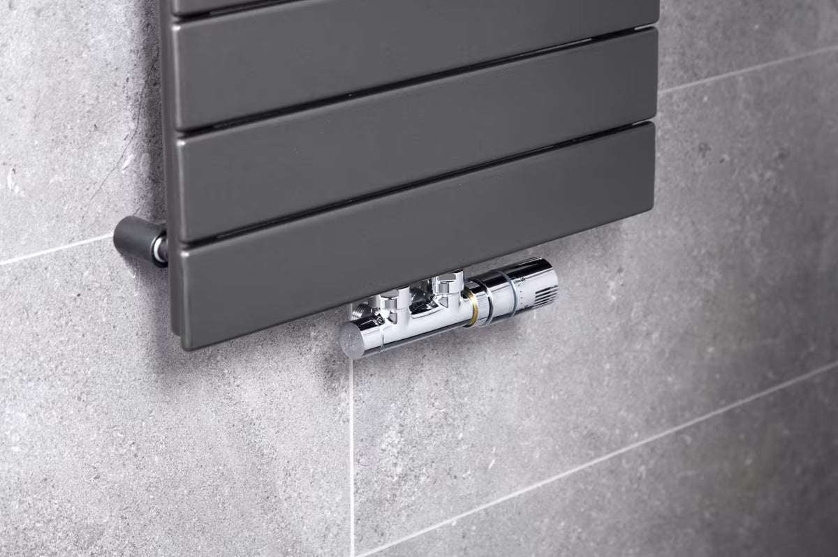 Isan Chrome termostatski set kutni središnji u kromu, desna izvedba