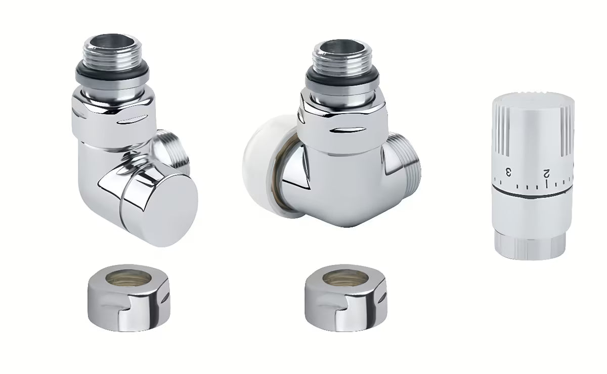 Isan termostatski kutni triaxial set bijeli desni pro priključak za bakrene cijevi