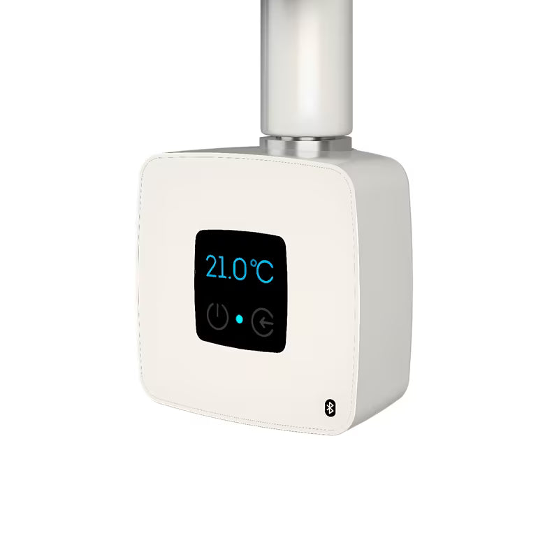 Bijela grijač za radijator Isan Stone s digitalnim regulatorom i Bluetooth upravljanjem putem mobilne aplikacije
