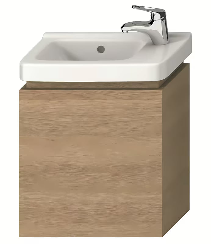 Viseća ormarić ispod umivaonika Jika Cubito 45x24,1x48 cm u dekoru hrasta s preklopnim vratima