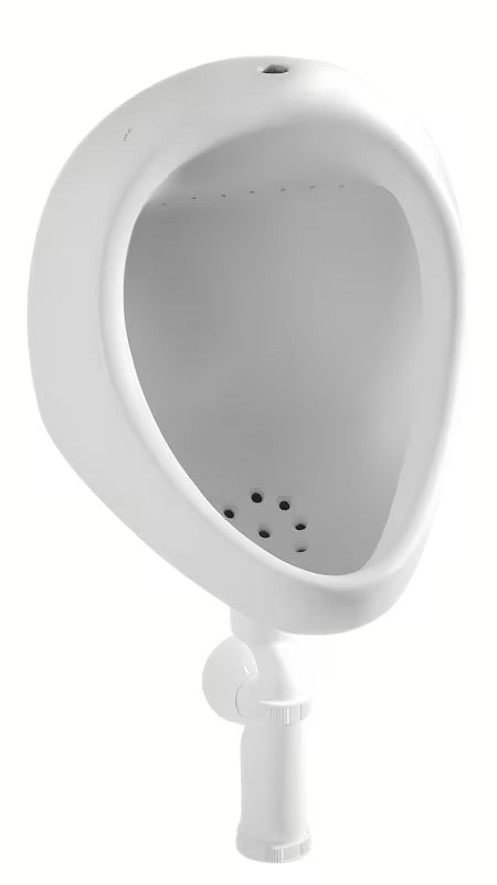 Bijeli pisoar Jika Korint pro vanjski dovod vode uključuje sifon