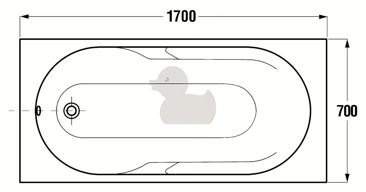 Pravokutna akrilna kada Jika Lyra Plus 170 x 70 cm pro za lijevu i desnu orijentaciju