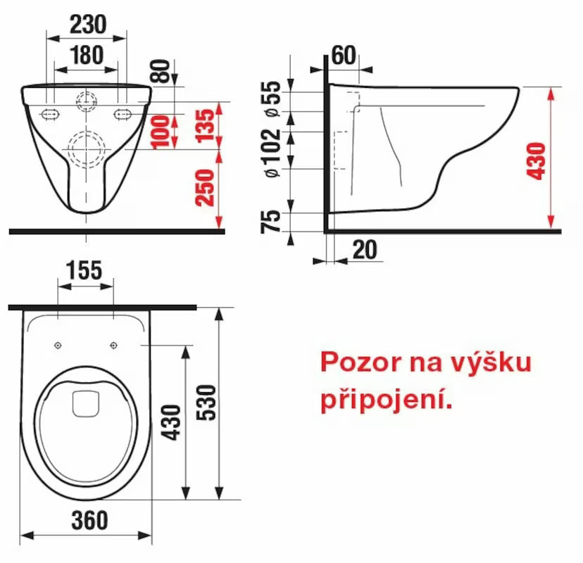 Viseća WC Školjka Jika Lyra Plus bez sustava za ispiranje u bijeloj boji pro modernu kupaonicu