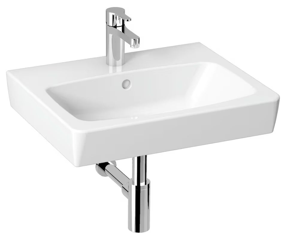 Bijeli keramički umivaonik za kupaonski ormarić Jika Lyra Plus Viva s otvorom pro za slavinu u sredini