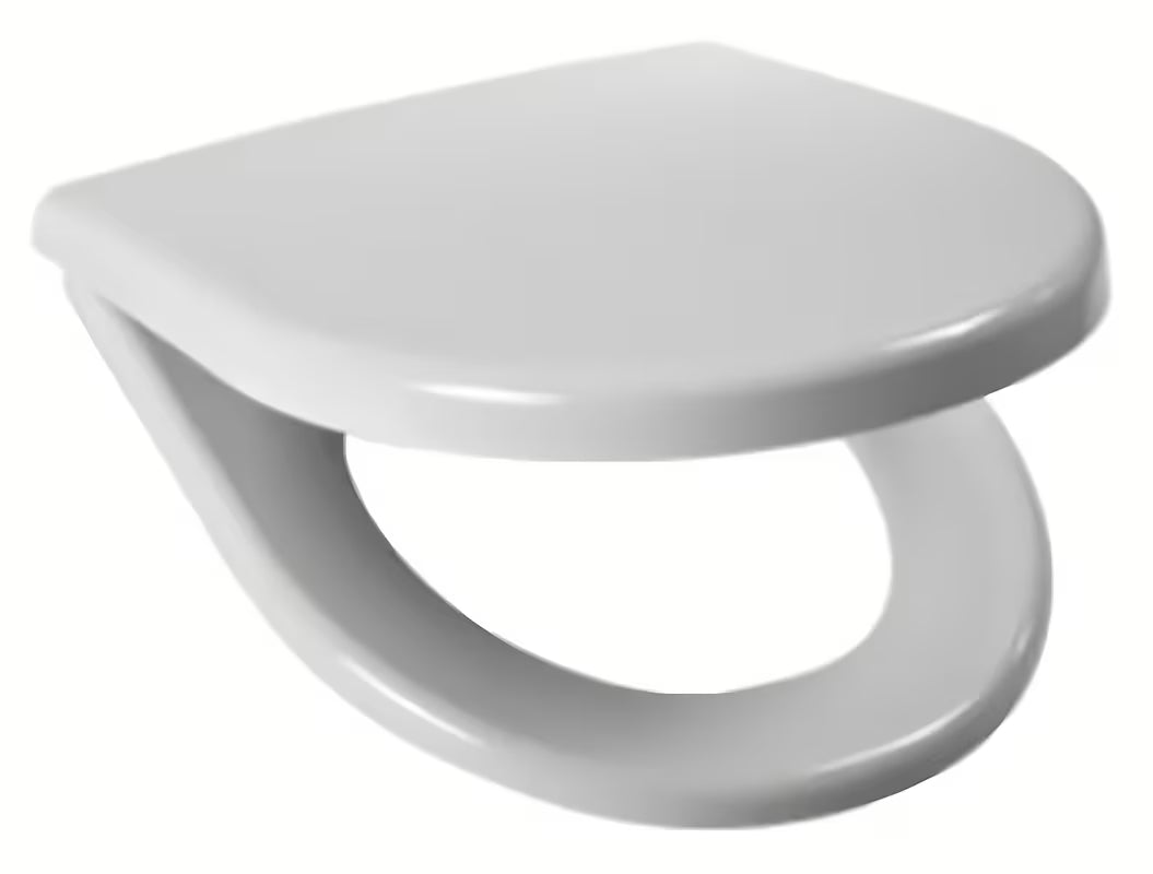 Bijele WC daska Jika Lyra Plus od duroplasta s tehnologijom soft Close i plastičnim šarkama.