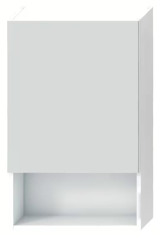 Bijeli viseća ormarić s ogledalom Jika Lyra Plus 50 x 80 cm s policom