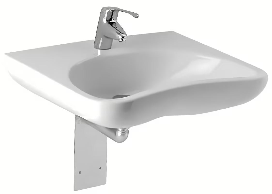 Jika Mio bez barijera viseće keramički umivaonik, bijeli, s otvorom za pro slavinu u sredini, bez preljeva