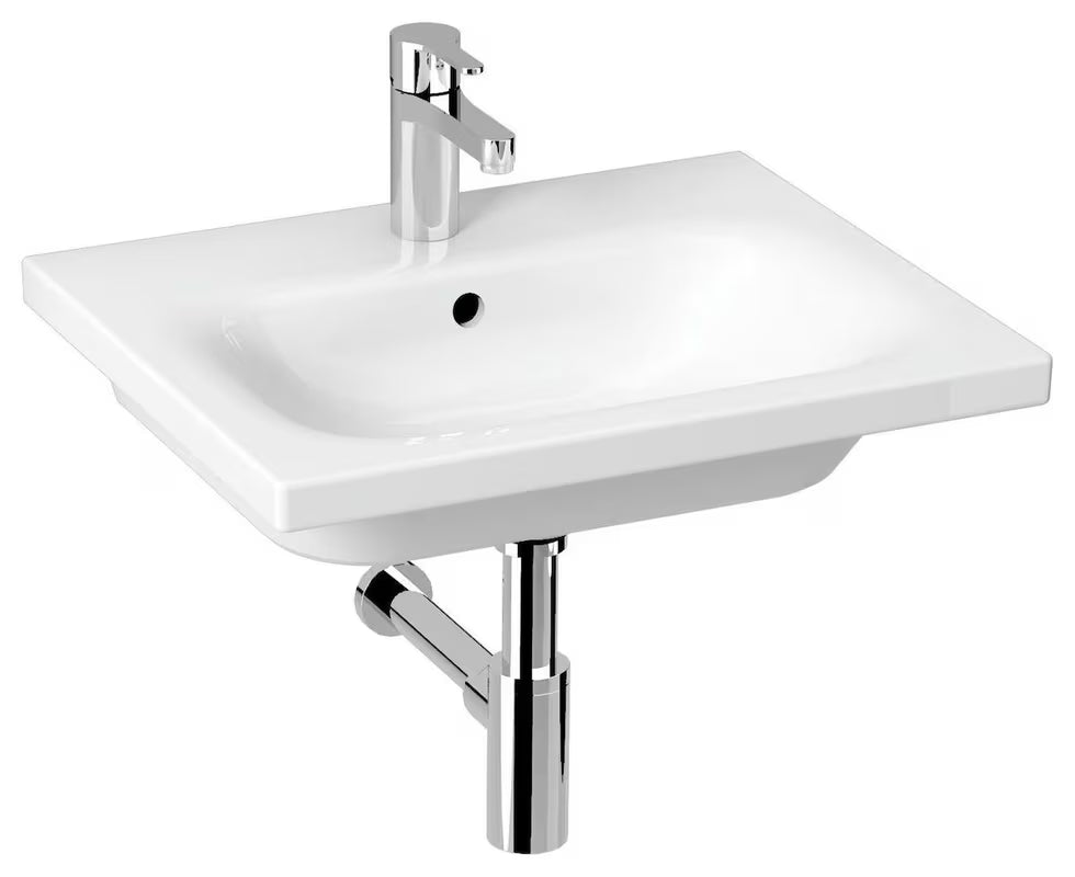 Bijeli viseće keramički umivaonik Jika Mio-N 55x45 cm s otvorom pro za slavinu u sredini