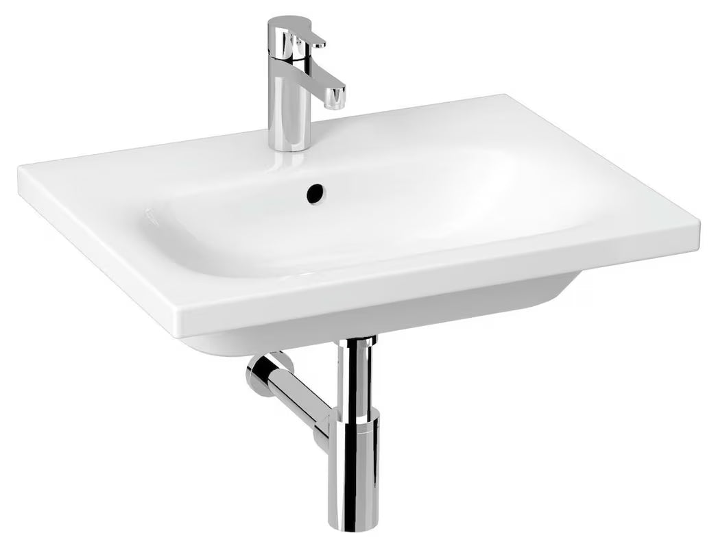 Viseće keramički umivaonik Jika Mio-N 60x45 cm u bijeloj boji s otvorom pro za slavinu u sredini