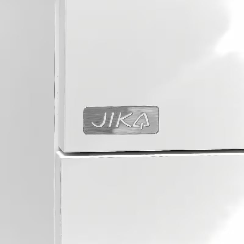 Viseća bijeli ormarić s keramičkim umivaonikom Jika Plan s ladicama i punim izvlačenjem