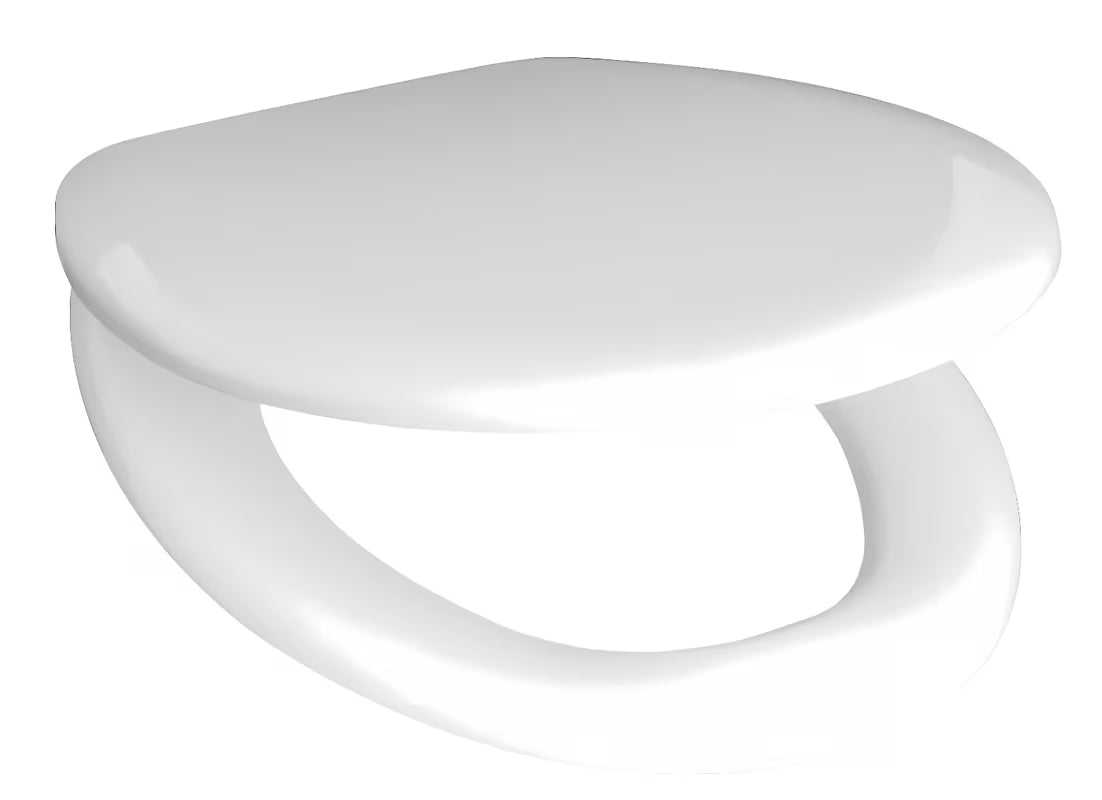 Bijela duroplast WC daska Jika Zeta sa sporospuštajućim mehanizmom soft Close i plastičnim šarkama.
