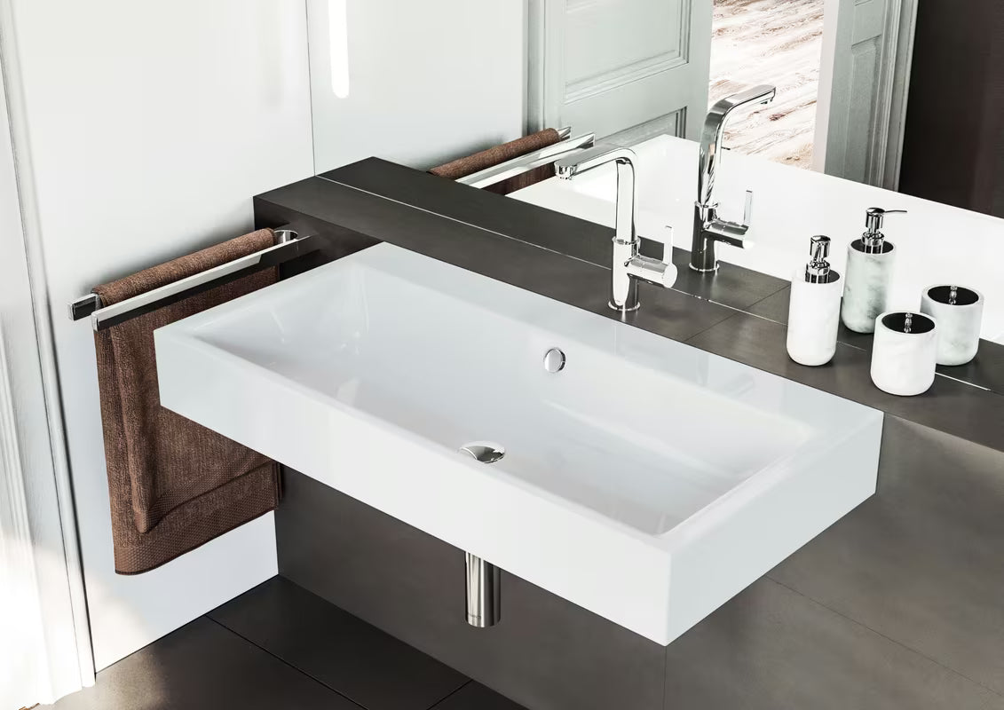 Viseći umivaonik Kaldewei Puro 90x46 cm od emajliranog čelika u alpsko bijeloj boji, bez otvora za miješalicu.