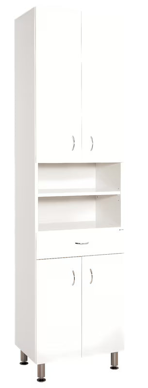 Keramia Pro visoka kupaonski ormarić u bijelom sjaju s nogicama od nehrđajućeg čelika