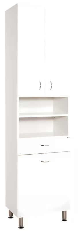 Keramia Pro bijela kupaonski ormarić visokog sjaja s uklonjivom košarom za rublje