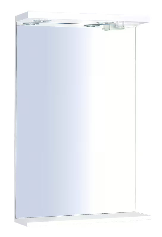 Pravokutno LED ogledalo Keramia Pro 60x80 cm s bijelim okvirom, vertikalna orijentacija.