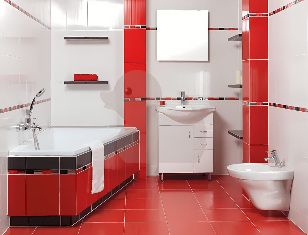 Bijela kupaonski ormarić Keramia Pro s keramičkim umivaonikom, lakirane bočne i prednje površine.