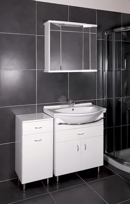 Keramia Pro kupaonski ormarić s keramičkim umivaonikom 70x56x85 cm u bijelom sjaju s nožicama