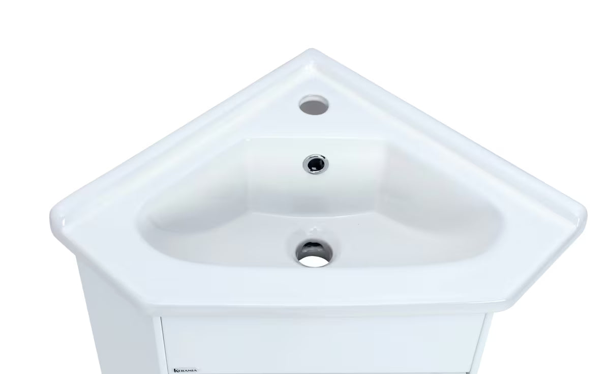 Kutna ormarić s umivaonikom Keramia Pro u sjajno bijeloj boji