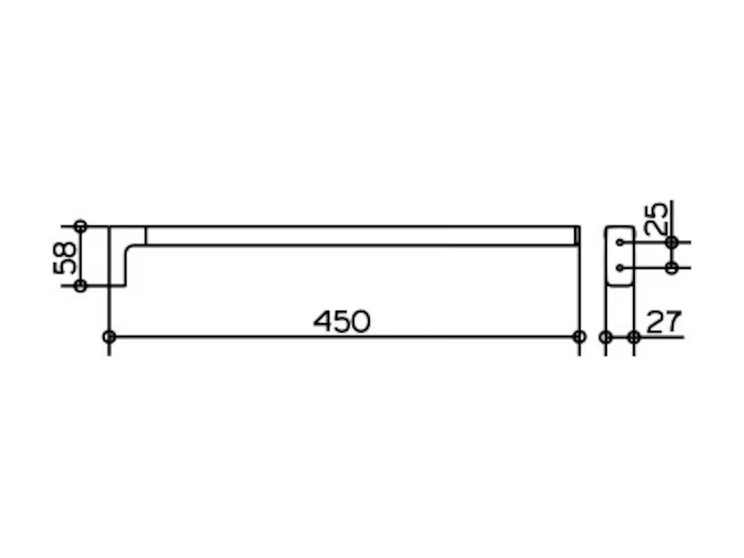 Kromirani zidni držač ručnika Keuco Moll elegantnog dizajna za kupaonicu.