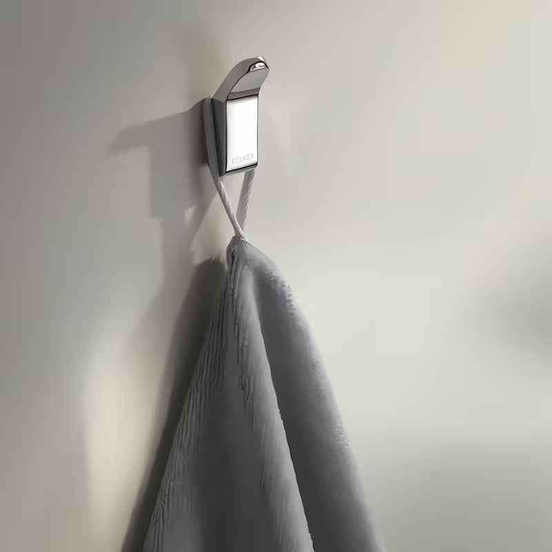 Kromirani zidni kukica Keuco Moll prikladan za ručnik ili ogrtač.