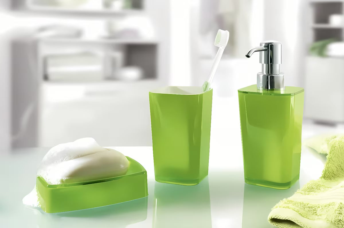 Zeleni WC školjke set Kleine Wolke Easy kao dekorativni dodatak kupaonici