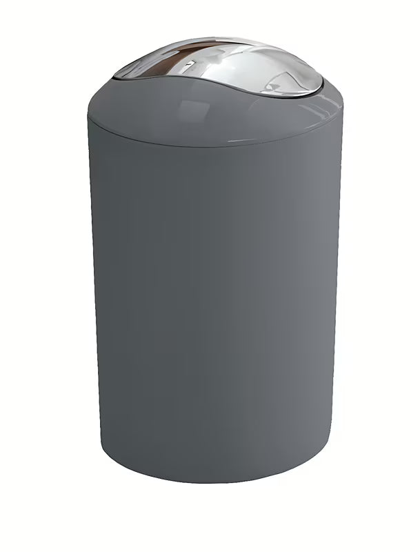 Antracitni kanta za otpad Kleine Wolke Glossy s preklopnim poklopcem pro za kupaonicu i interijer.