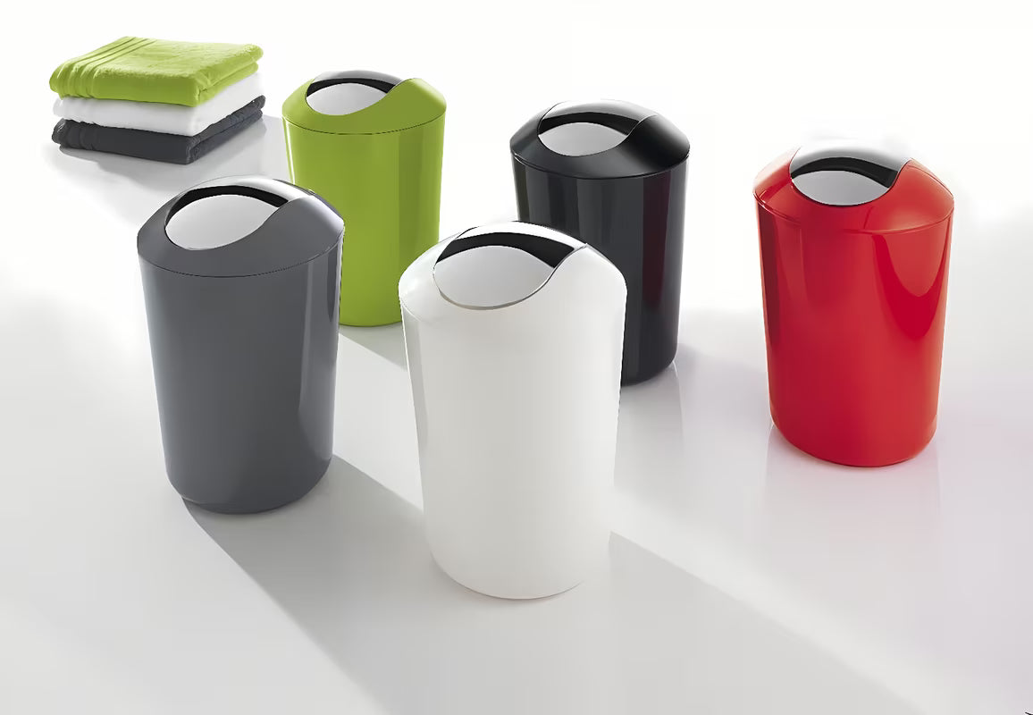 Bijeli kanta za otpad Kleine Wolke Glossy s preklopnim poklopcem