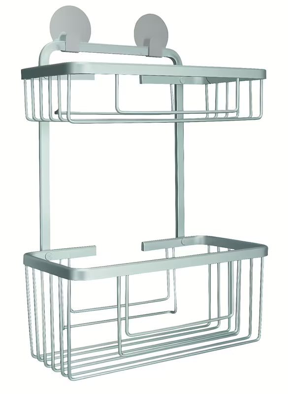 Kupaonska polica Kleine Wolke Rocco u aluminij izvedbi pro montaža lijepljenjem bez bušenja.