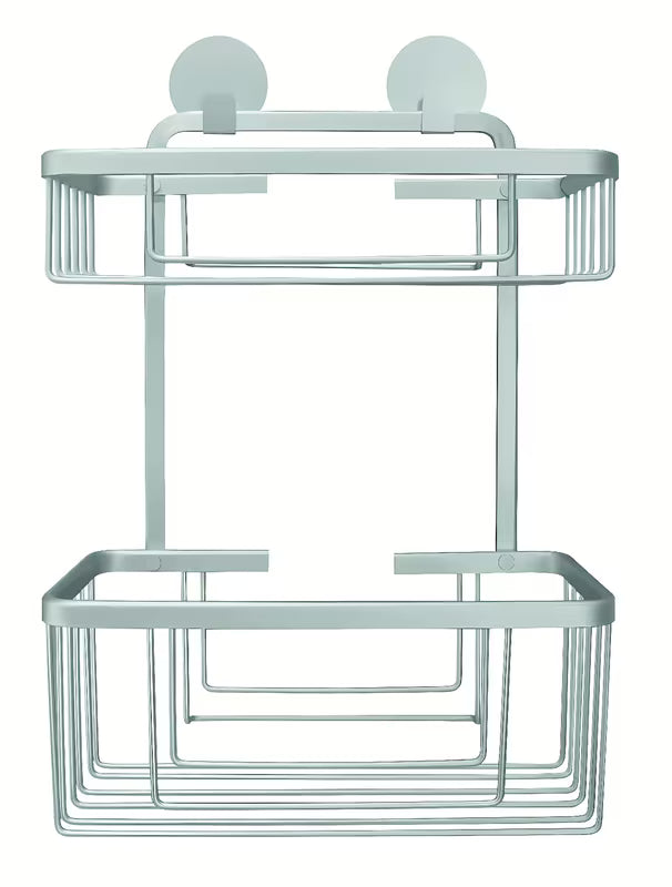 Kupaonska polica Kleine Wolke Rocco u aluminij izvedbi pro montaža lijepljenjem bez bušenja.