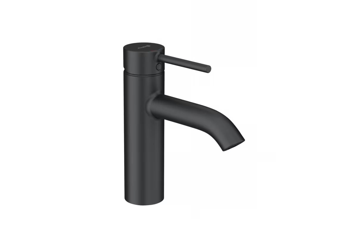 Kludi Bozz jednoručna baterija stojeća miješalica za umivaonik u crno-mat izvedbi bez odvoda.