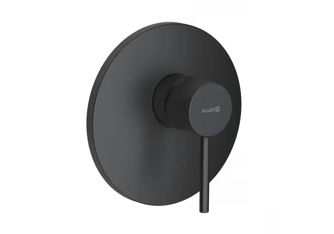 Podžbukna jednoručna baterija miješalica za tuš Kludi u mat crnoj boji