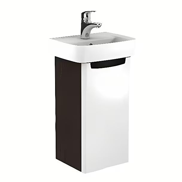 Bijeli namještajni keramički umivaonik Kolo Rekord 40 x 31 cm s otvorom pro za slavinu u sredini.