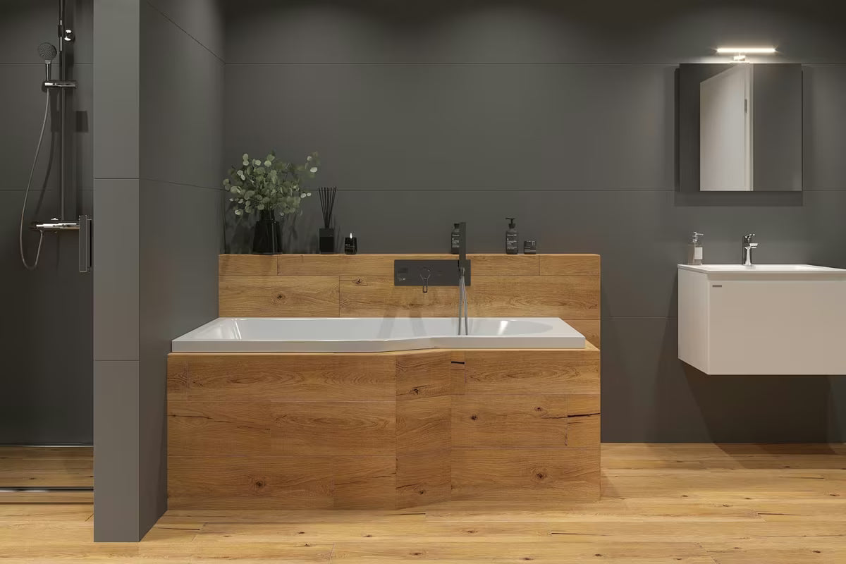 Laguna Beáta Plus asimetrična kutna kada desna 160x80 cm od lijevanog akrilata PMMA sa sjajnom površinom