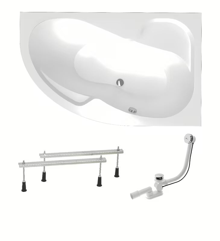 Asimetrična akrilna kada Laguna Fortuna Plus desna 150 x 100 cm