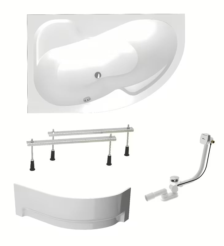 Laguna Fortuna Plus asimetrična akrilna kada lijeva 170 x 100 cm s oblogom i sifonom